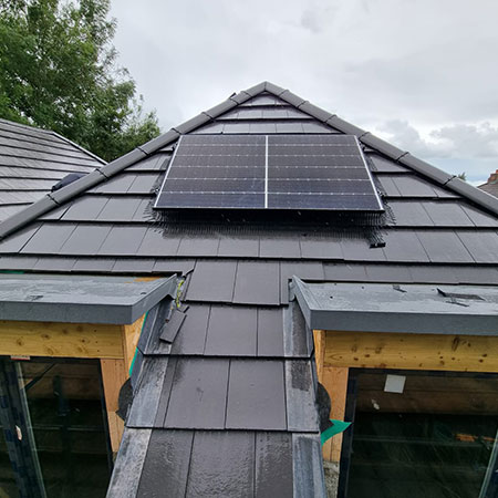 Solar panel installed on home